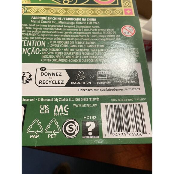 Mattel Universal‎ Wicked Elphaba Fashion Doll with URL Misprint -Collectable -FS